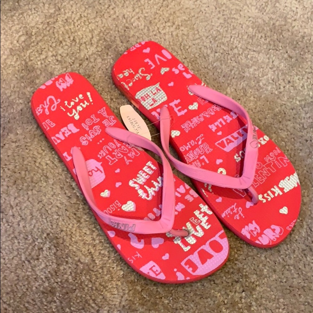 Pink Victoria secret flip flops